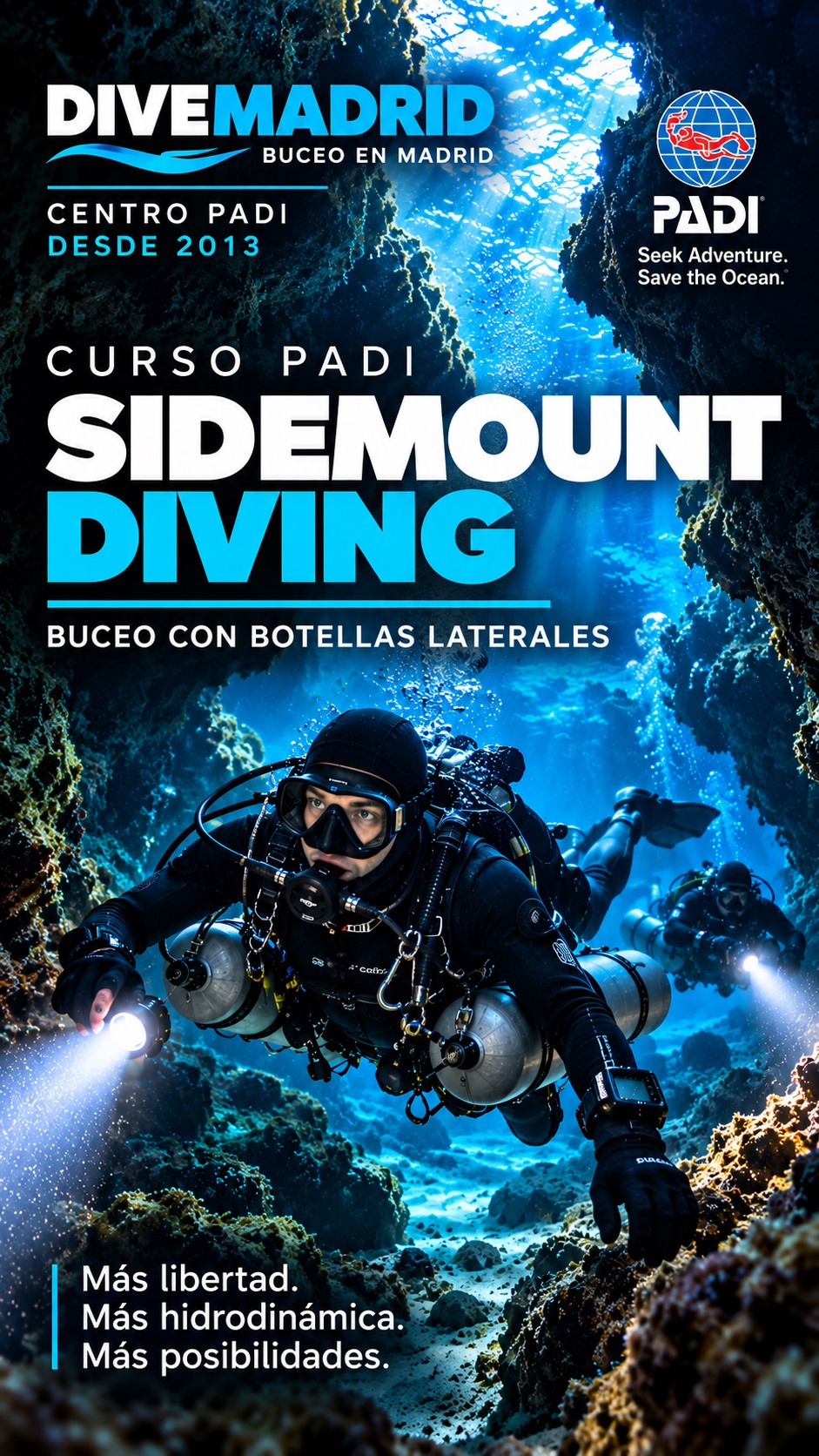 Curso PADI Sidemount Diving - DIVEMADRID - BUCEO MADRID