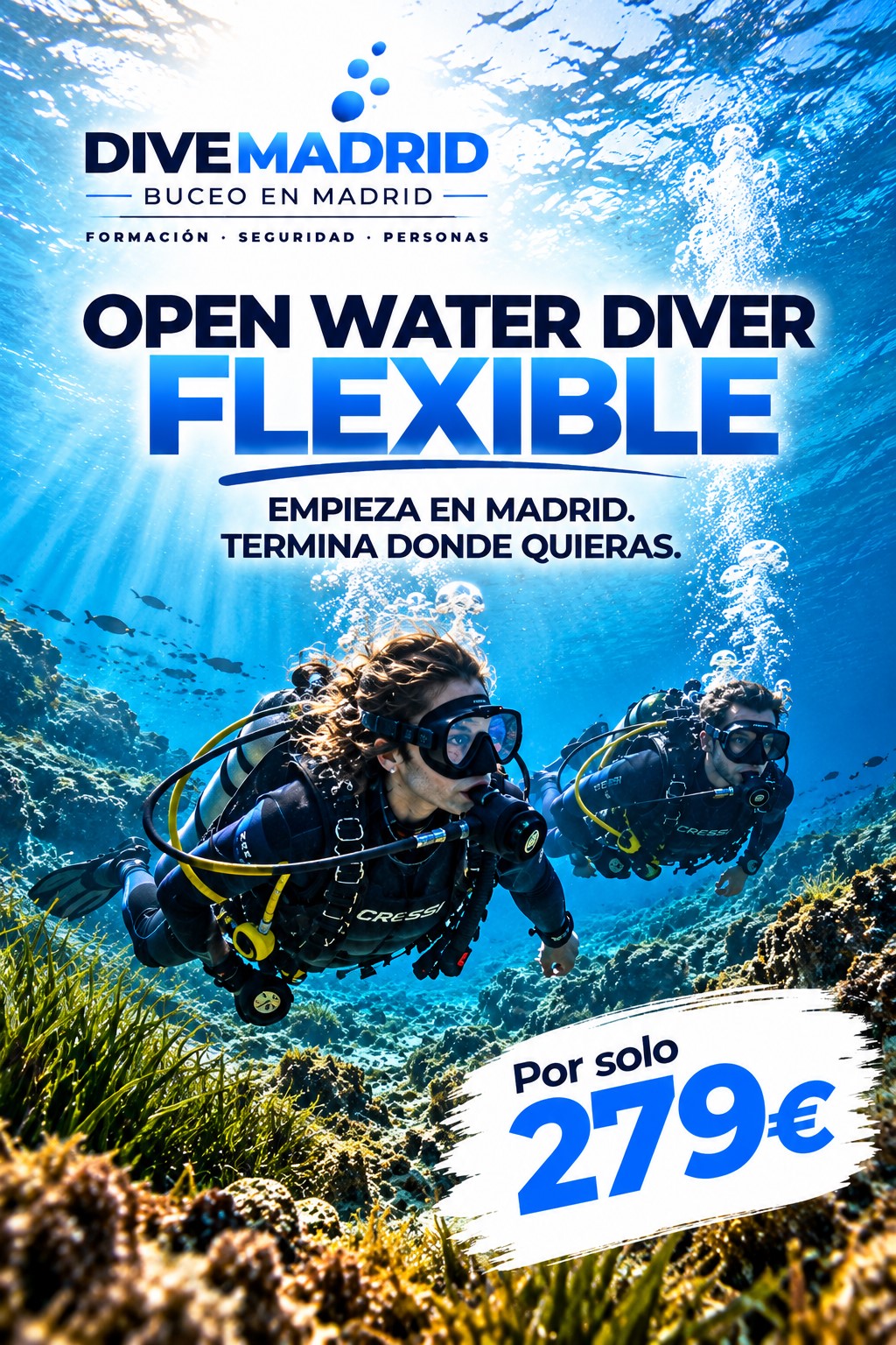 CURSO OPEN WATER DIVER PADI FLEXIBLE - MOVIL