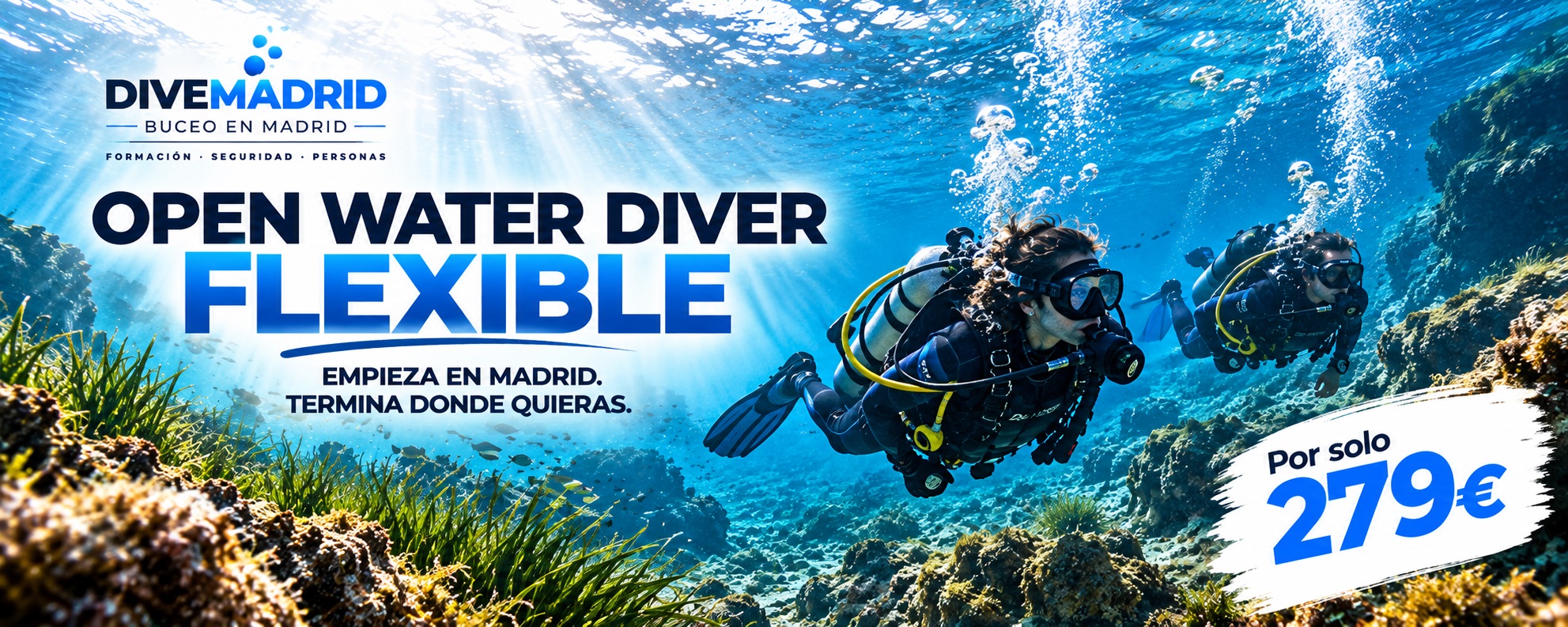 CURSO PADI OPEN WATER DIVER FLEXIBLE - DIVEMADRID