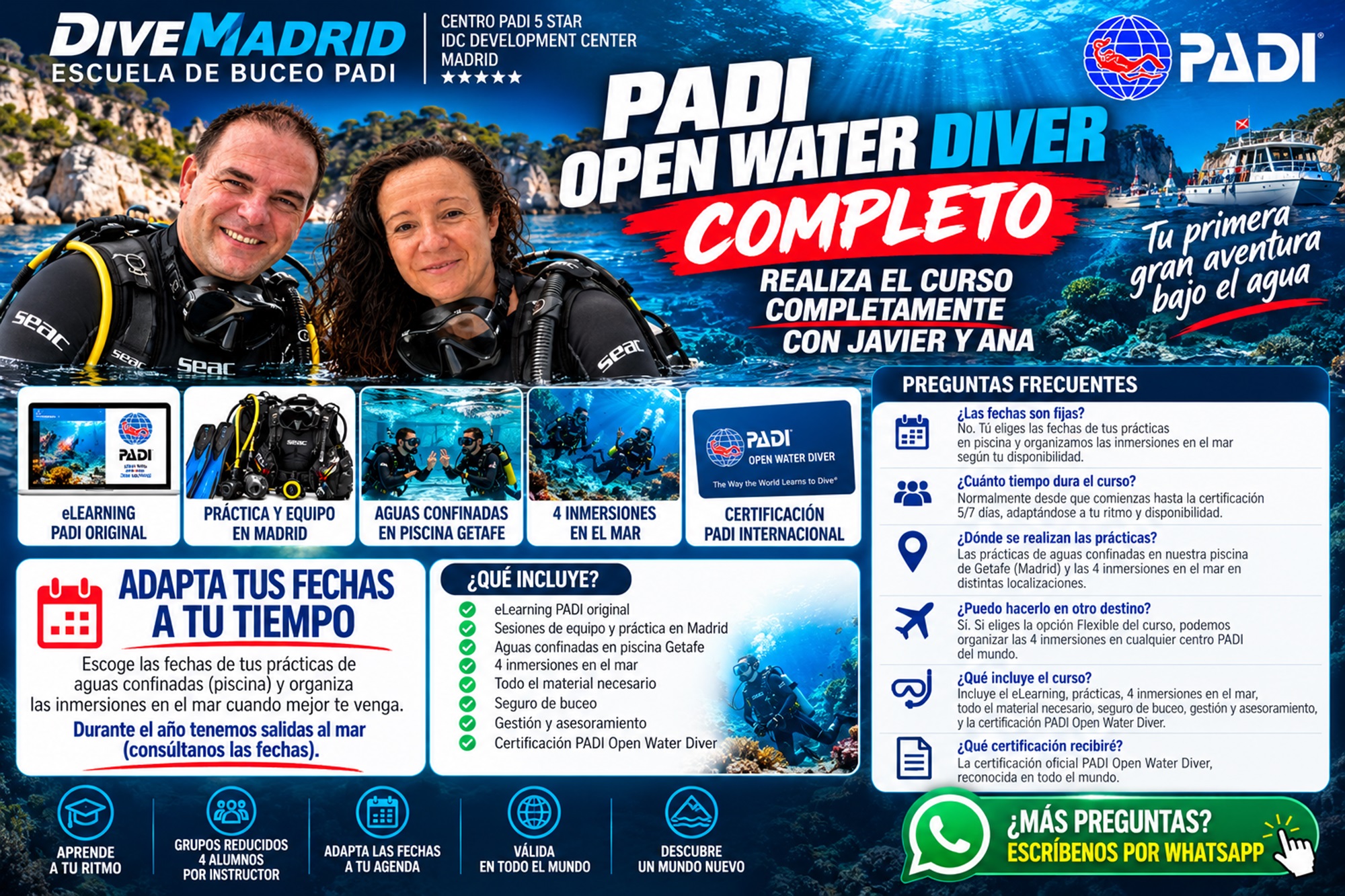 DIVEMADRID centro PADI de buceo en Madrid