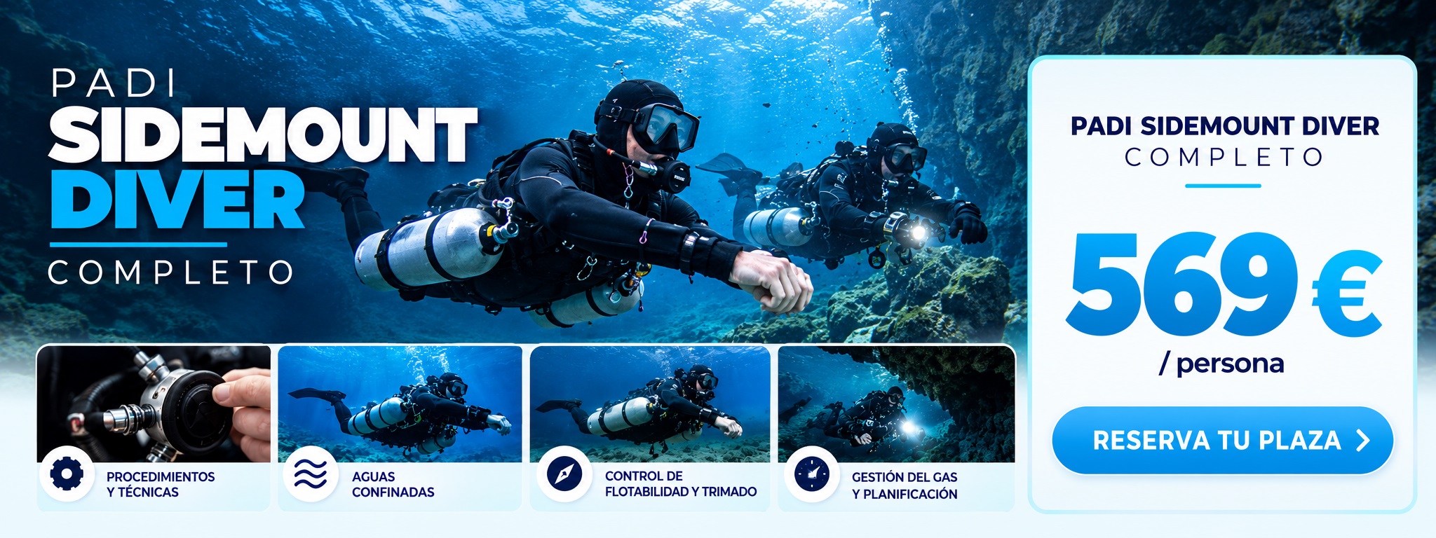 Curso PADI Sidemount Diving - DIVEMADRID - BUCEO MADRID