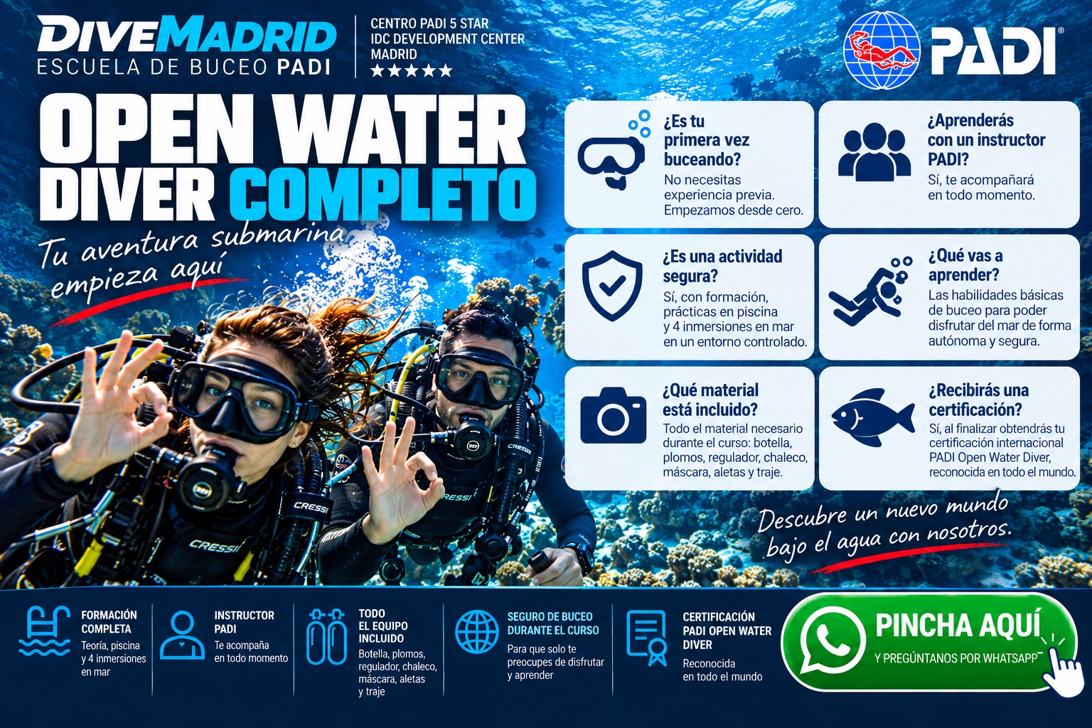 Curso de Buceo Open Water en Madrid