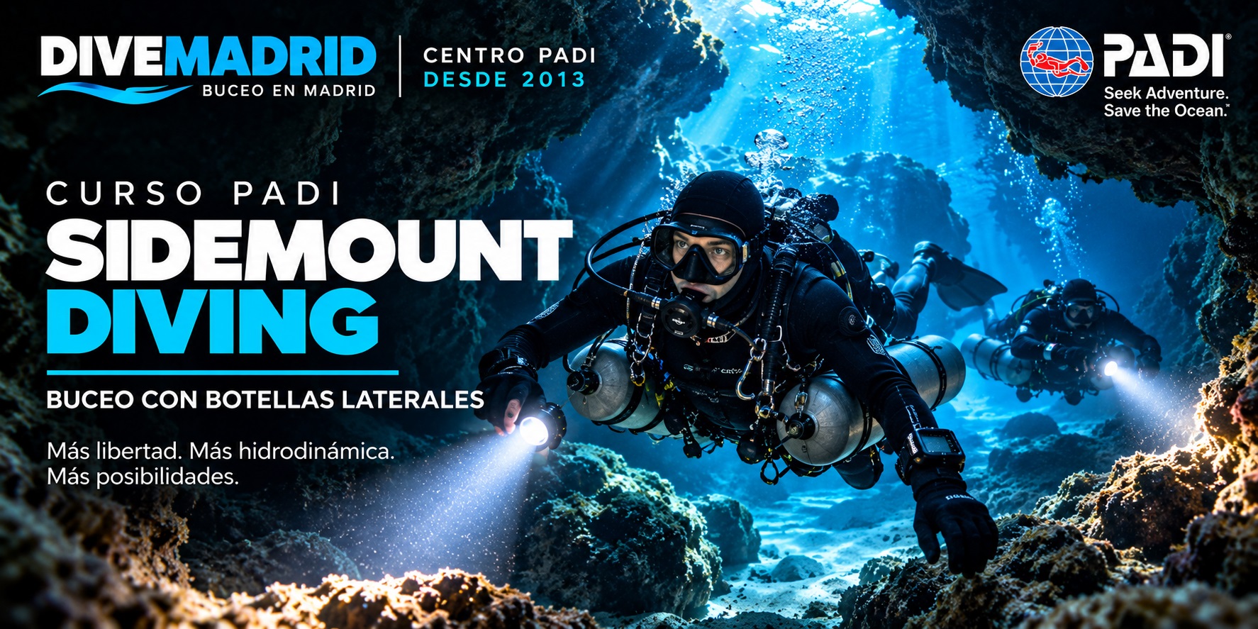 Curso PADI Sidemount Diving - DIVEMADRID - BUCEO MADRID