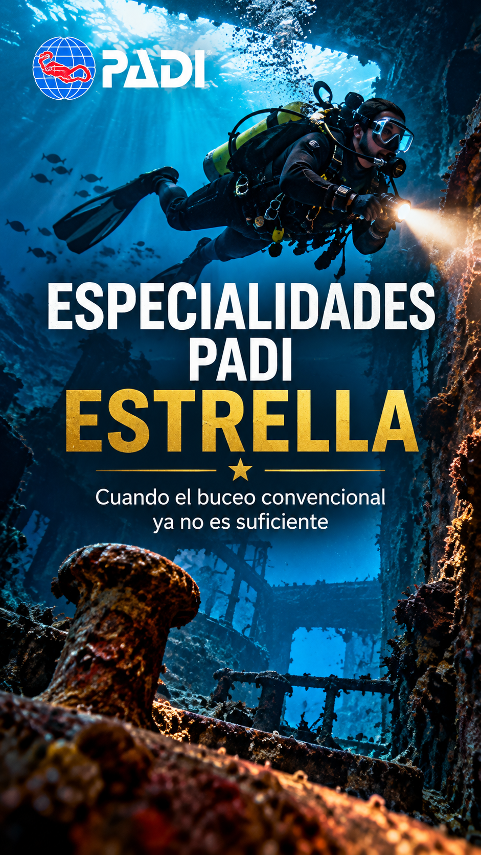 Especialidades PADI Estrella DIVEMADRID