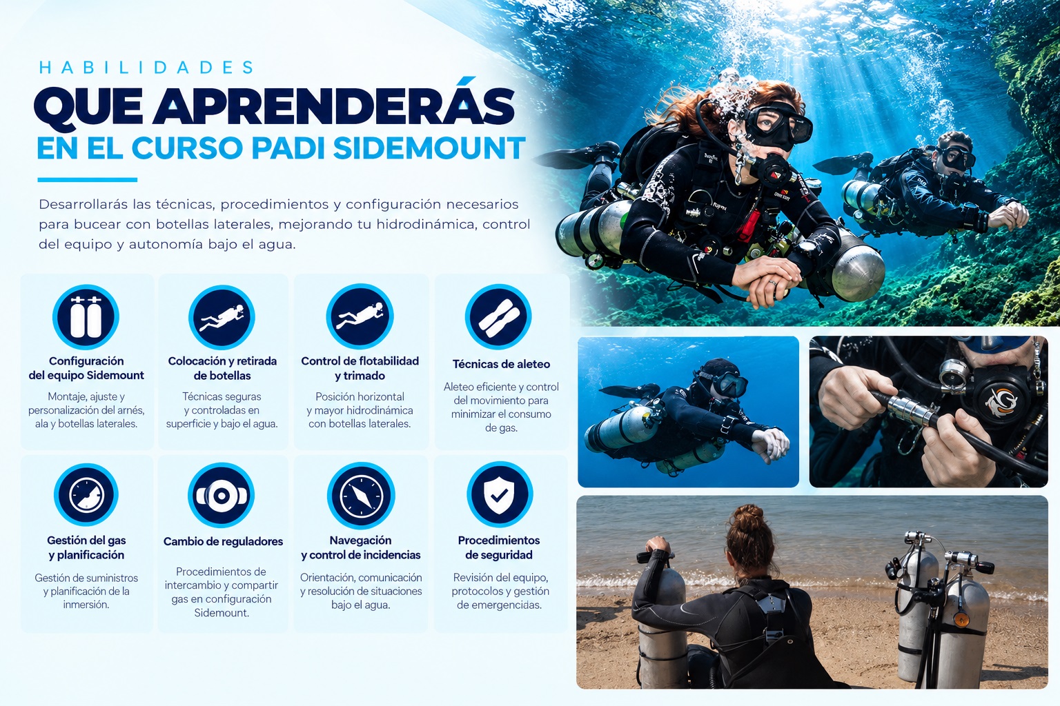 Curso PADI Sidemount Diving - DIVEMADRID - BUCEO MADRID