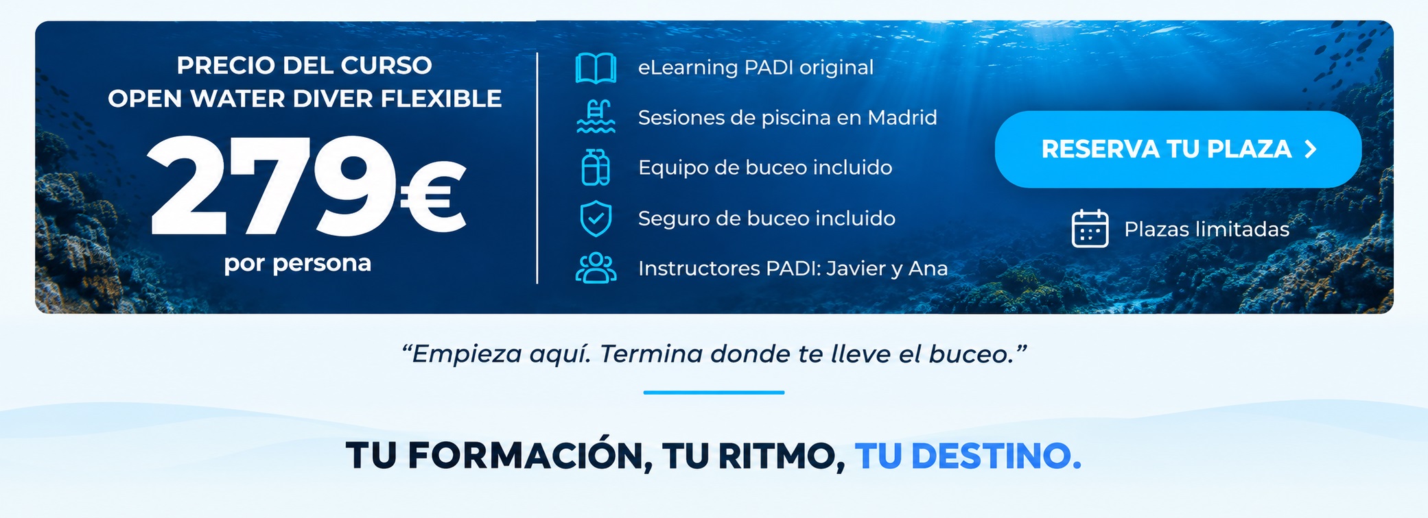 OPEN WATER DIVER PADI FLEXIBLE - DIVEMADRID