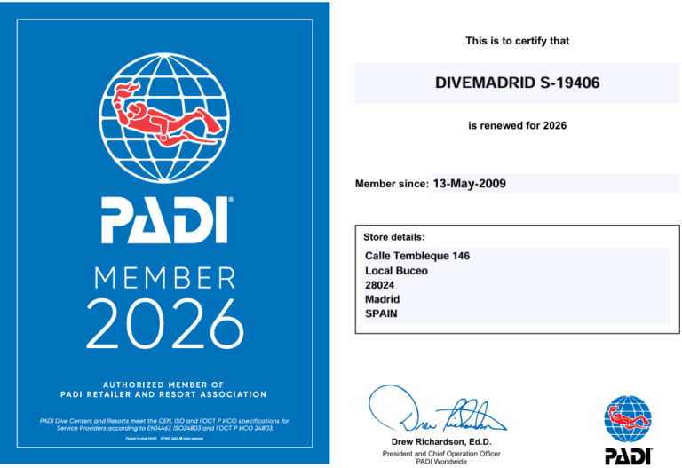 CURSO PADI OPEN WATER DIVER MADRID