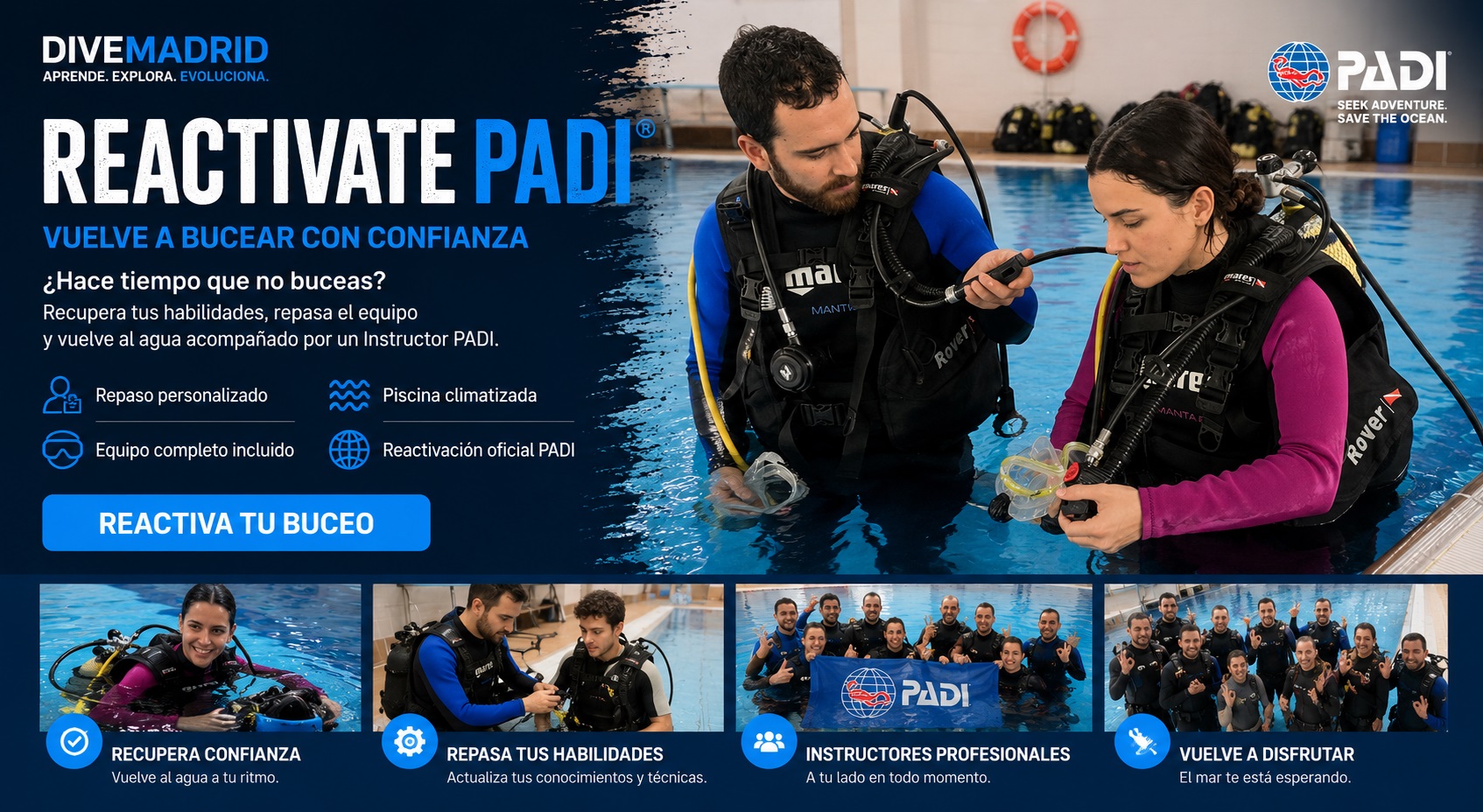 bautizo buceo madrid