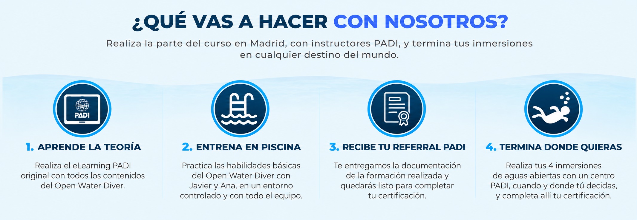 OPEN WATER DIVER PADI FLEXIBLE - DIVEMADRID QUE VAS A HACER