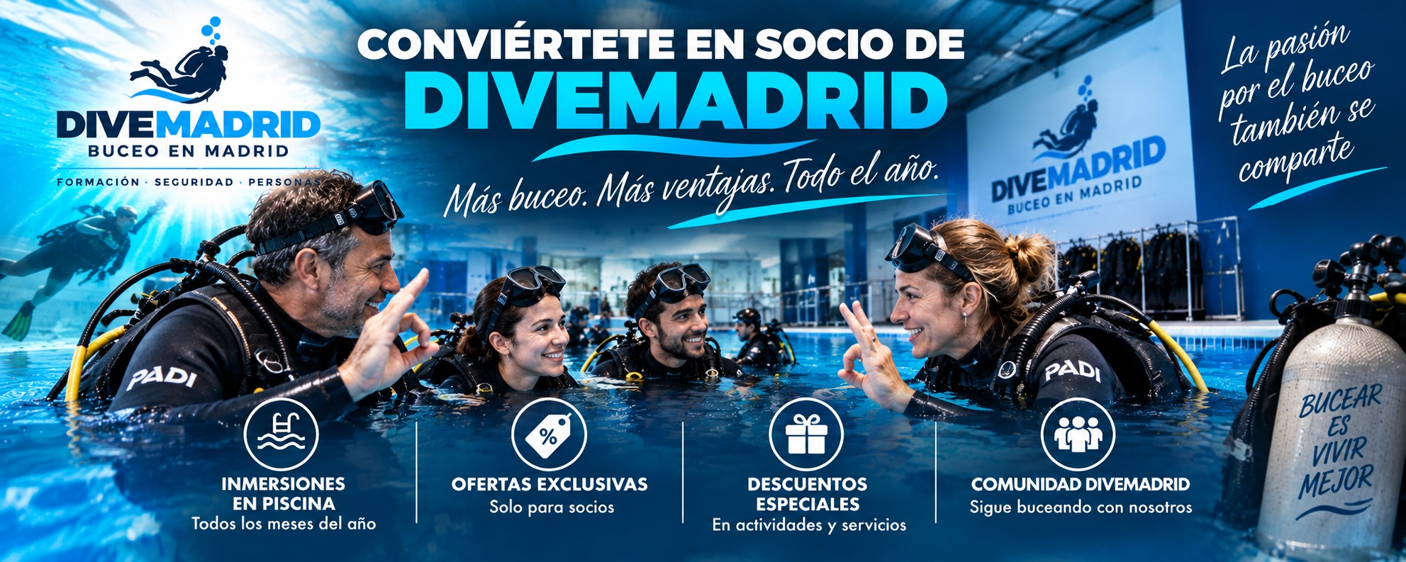 Conviértete en socio de divemadrid ventajas exclusivas